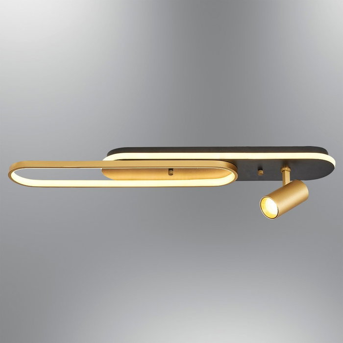 Opviq Aplique de pared negro y dorado con detalles acrílicos